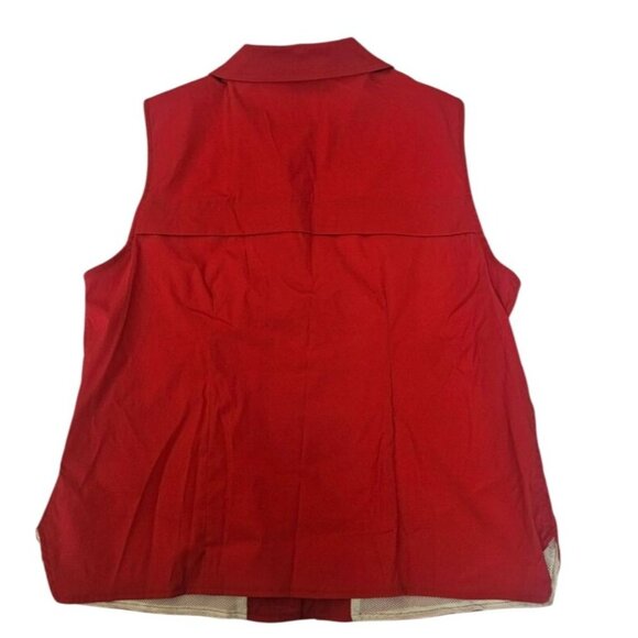 Allison Daley Red Full Zip Front Chest Pocket Lightweight Vest Women's Medium - Picture 3 of 11